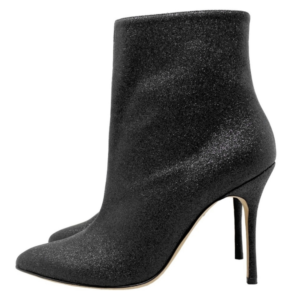 Manolo Blahnik, 8, Black, Glitter